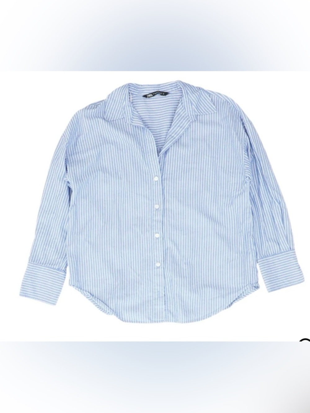 Zara Blue and White Pinstripe oversized Button-Down Shirt